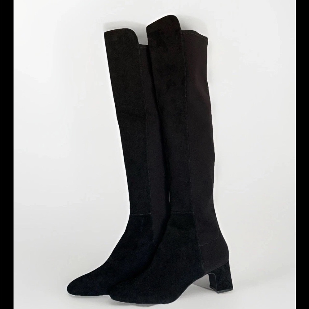 Stuart Weitzman Gillian 60 City Suede Over-The-Knee Boots Black Size 7M MSRP$795